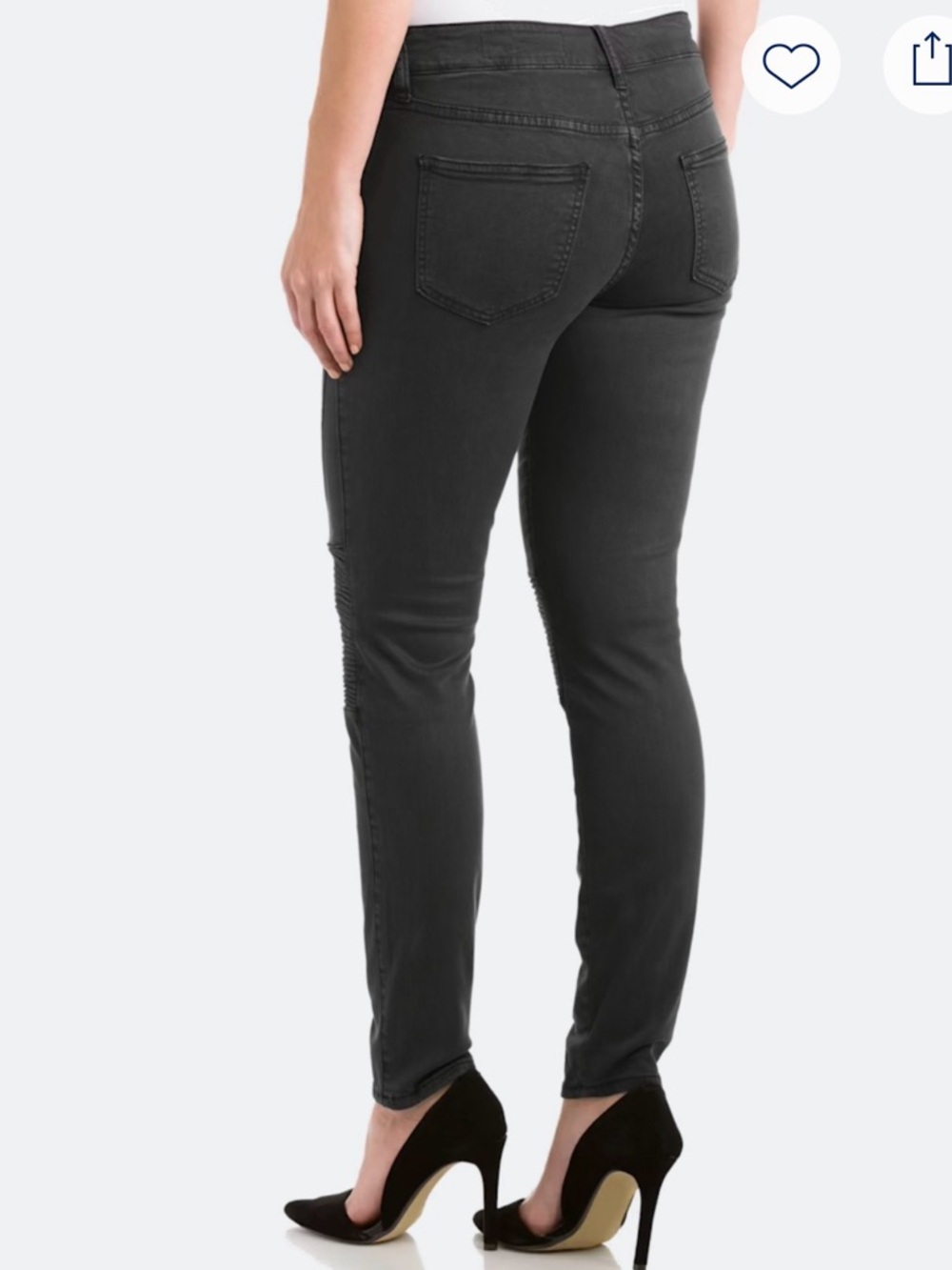 Pistola Audrey Moto Skinny Jeans in Charcoal Black, EUC, size 28. Stretch Denim - Picture 2 of 10